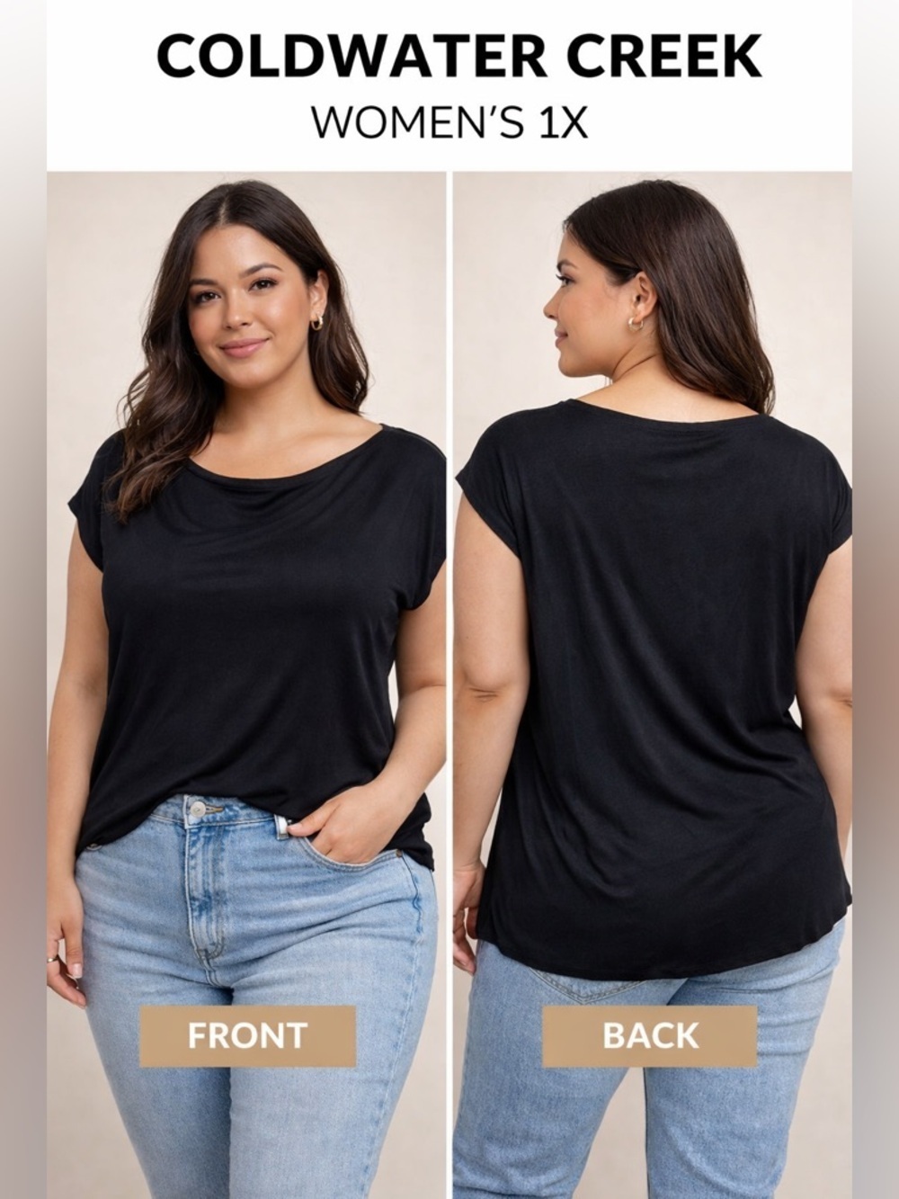 Cold water creek Elegant Black Women's Top 1X